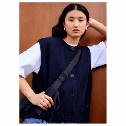 Outlet Surprise Paris Gilet Sans Manches Margaux Laine Mérinos et Cachemire | Bleu marine