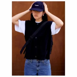 Outlet Surprise Paris Gilet Sans Manches Margaux Laine Mérinos et Cachemire | Bleu marine