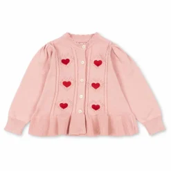 Konges Sløjd Gilet Soleil Cœurs Coton Bio | Rose pâle Hot