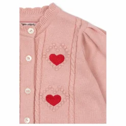 Konges Sløjd Gilet Soleil Cœurs Coton Bio | Rose pâle Hot