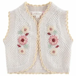 Enfant Louise Misha Pulls, Gilets|Gilet Sylna Maille Brodé |