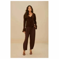 Farm Rio Gilet Volants Tricots | Marron Clearance