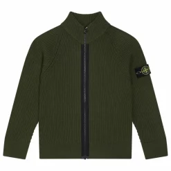 Enfant Stone Island Pulls, Gilets|Pulls, Gilets|Gilet Zippé Logo Laine |