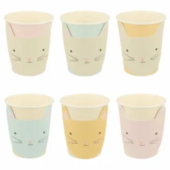 Meri Meri Gobelets Chat pastel - Set de 8 Multicolore Hot