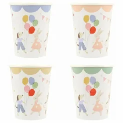 Hot Meri Meri Gobelets d'anniversaire Animal Friends - Set de 8 Multicolore