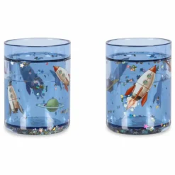 New Konges Sløjd Gobelets Outer Space - Set de 2 | Bleu