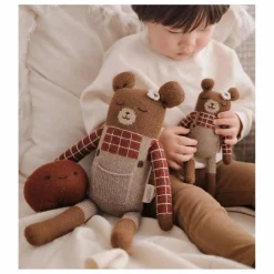 Main Sauvage Grand doudou Ourson salopette | Sienne Hot