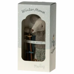 Maileg Grand frère souris avec sa paire de ski