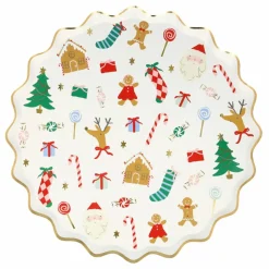 Meri Meri Grandes assiettes Joli Noël - set de 8 Multicolore Online