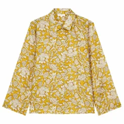 Sale Louise Misha Haut de Pyjama Loulna Mountain Avens Soie Habutai - Collection Femme | Jaune
