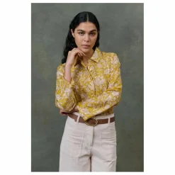 Sale Louise Misha Haut de Pyjama Loulna Mountain Avens Soie Habutai - Collection Femme | Jaune