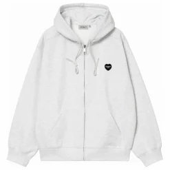 Sale Carhartt WIP Hoodie Zippé Heart II Hartt | Gris chiné clair