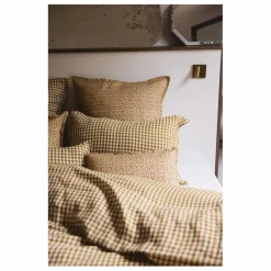 New Gabrielle Paris Housse de couette en lin lavé vichy | Curry