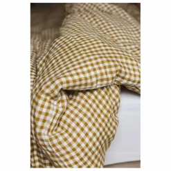 New Gabrielle Paris Housse de couette en lin lavé vichy | Curry