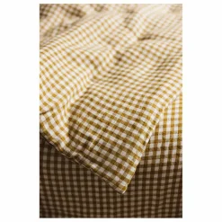 New Gabrielle Paris Housse de couette en lin lavé vichy | Curry