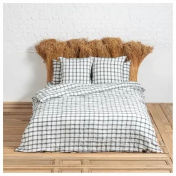 Hot Le Monde Sauvage Housse de couette Highlands en lin lavé | Blanc