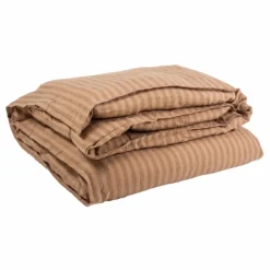 Le Monde Sauvage Housse de couette Sandhills en lin | Brun roux Sale