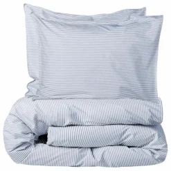 Discount Suite 702 Housse de couette Striped en Coton Bio | Bleu