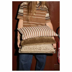 Best Gabrielle Paris Housse de coussin à rayures en coton | Mocha