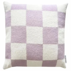 Hot Maison Deux Housse de coussin en laine Damier | Lilas tLilas