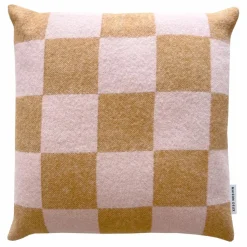Maison Deux Housse de coussin en laine Damier | Terracotta Hot