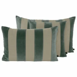 Haomy Housse de coussin en lin et velours Brisbane | Bleu Discount