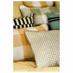 Haomy Housse de coussin vichy en lin Piana II |