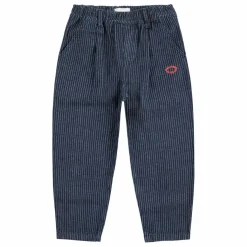 Bobo Choses Jean Balloon Rayé Coton Bio | Bleu