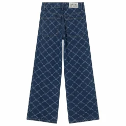 The Tiny Big Sister Jean Flowers Grid | Denim