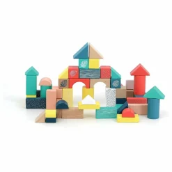 Vilac Jeu de construction en bois Sous la canopée - Boîte de 54 Multicolore Best