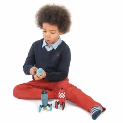 Tender Leaf Toys Jeu de Construction Fusées en bois - Set de 3