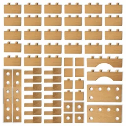 Hot Sarbakane Jeux de Construction Brick a Block - Builder Bois clair