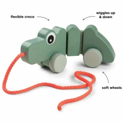 Done by deer Jouets D'Éveil|Jouets D'Éveil|Jouet à tirer Croco |