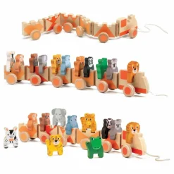 Djeco Jouets D'Éveil|Jouets D'Éveil|Jouet à tirer Trainimo Jungle