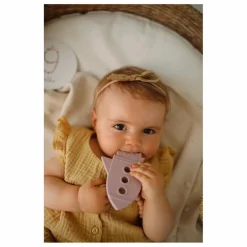 Mushie Hochets Et Anneaux De Dentition|Puériculture|Jouet de dentition Fusée en silicone | Lilas