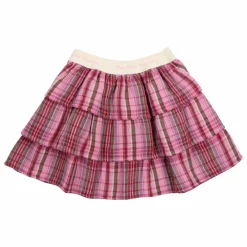 Hot the new society Jupe Adriana Carreaux Double Gaze de Coton | Rose