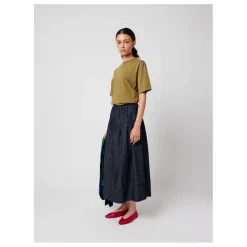 Bobo Choses Jupe A-Line Rayée Denim Coton Bio - Collection Femme | Bleu marine Outlet