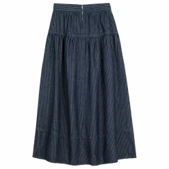 Bobo Choses Jupe A-Line Rayée Denim Coton Bio - Collection Femme | Bleu marine Outlet