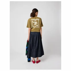 Bobo Choses Jupe A-Line Rayée Denim Coton Bio - Collection Femme | Bleu marine Outlet