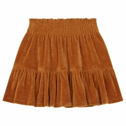 SMALLABLE BASICS Jupe Courte Fille Elastiquée à la Taille en Velours | Noisette Best