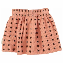 Piupiuchick Jupe Côtelée Etoiles Coton Bio | Corail