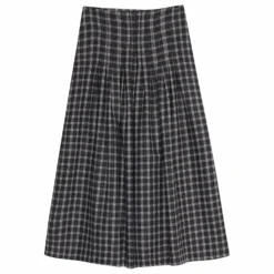 the new society Jupe Dione Carreaux Laine | Gris foncé Sale