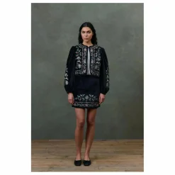 Louise Misha Jupe Mae Velours - Collection Femme | Noir Best