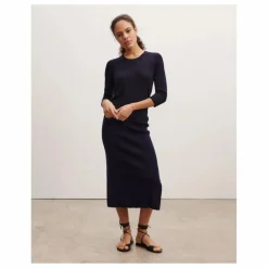 Sale Bompard Jupe Maille Fentes Côtés Soie et Cachemire | Noir