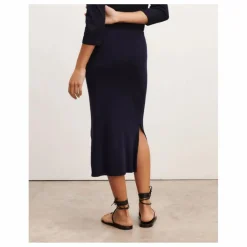 Sale Bompard Jupe Maille Fentes Côtés Soie et Cachemire | Noir