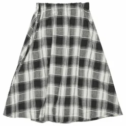 Online brunobruno nation Jupe Mi Longue Gertrud Carreaux Coton Bio | Noir