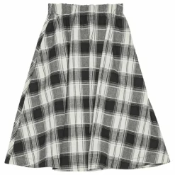 Online brunobruno nation Jupe Mi Longue Gertrud Carreaux Coton Bio | Noir