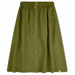 Online Matona Jupe Midi Lin | Vert olive