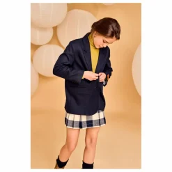 AO76 Jupe Philo Jin Carreaux | Bleu marine