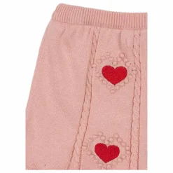 Konges Sløjd Jupe Soleil Coeurs Maille Coton Bio | Rose pâle Sale